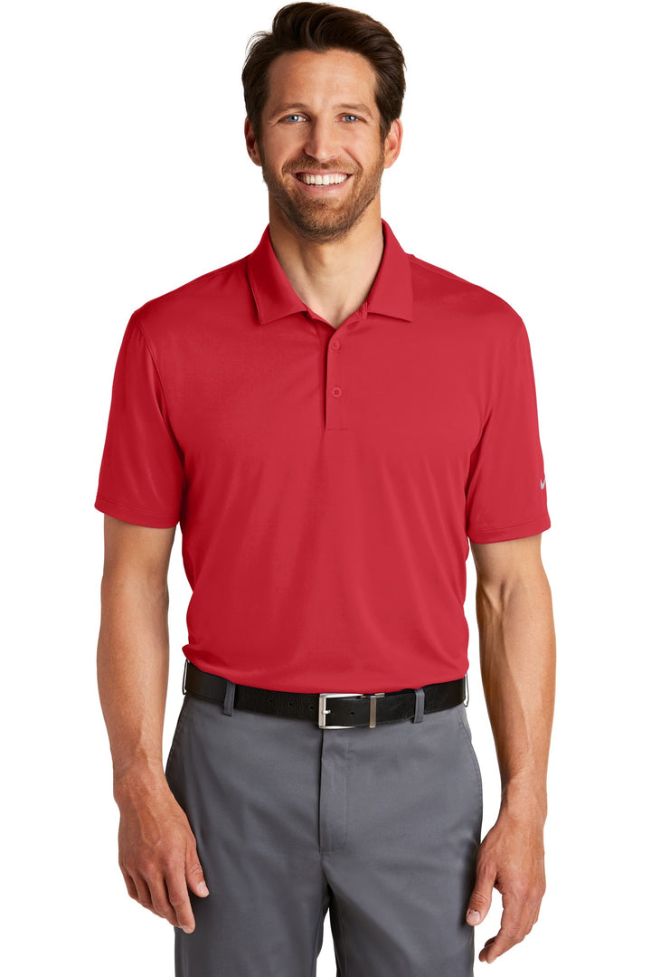 Front View of Gym Red Nike Dri-FIT Legacy Polo. 883681
