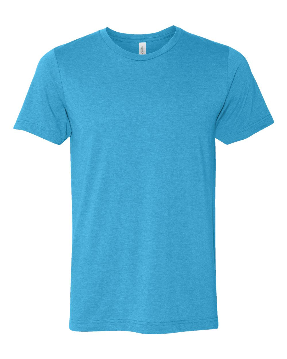 Front View of Heather Aqua CVC Jersey Tee - 3001CVC