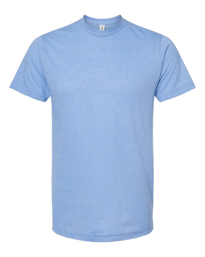 Front View of Heather Athletic Blue Poly-Rich T-Shirt - 241