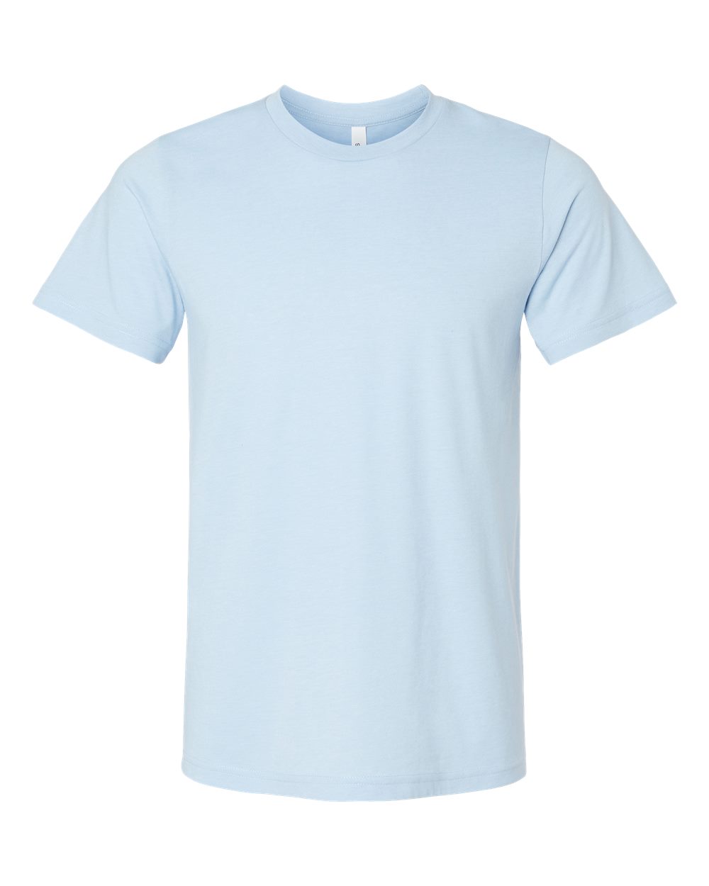 Front View of Heather Baby Blue CVC Jersey Tee - 3001CVC