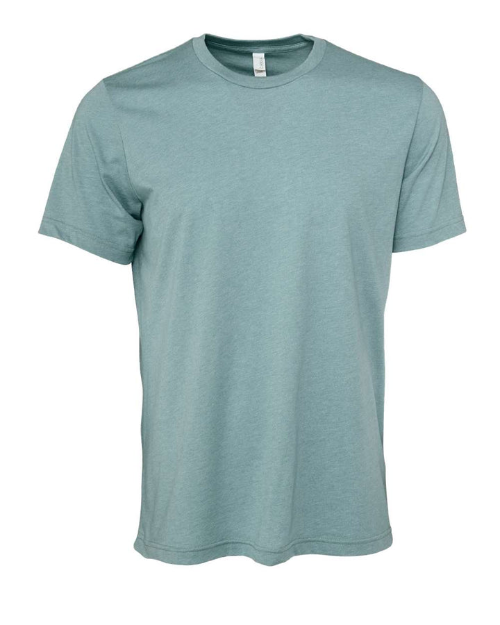 Front View of Heather Blue Lagoon CVC Jersey Tee - 3001CVC