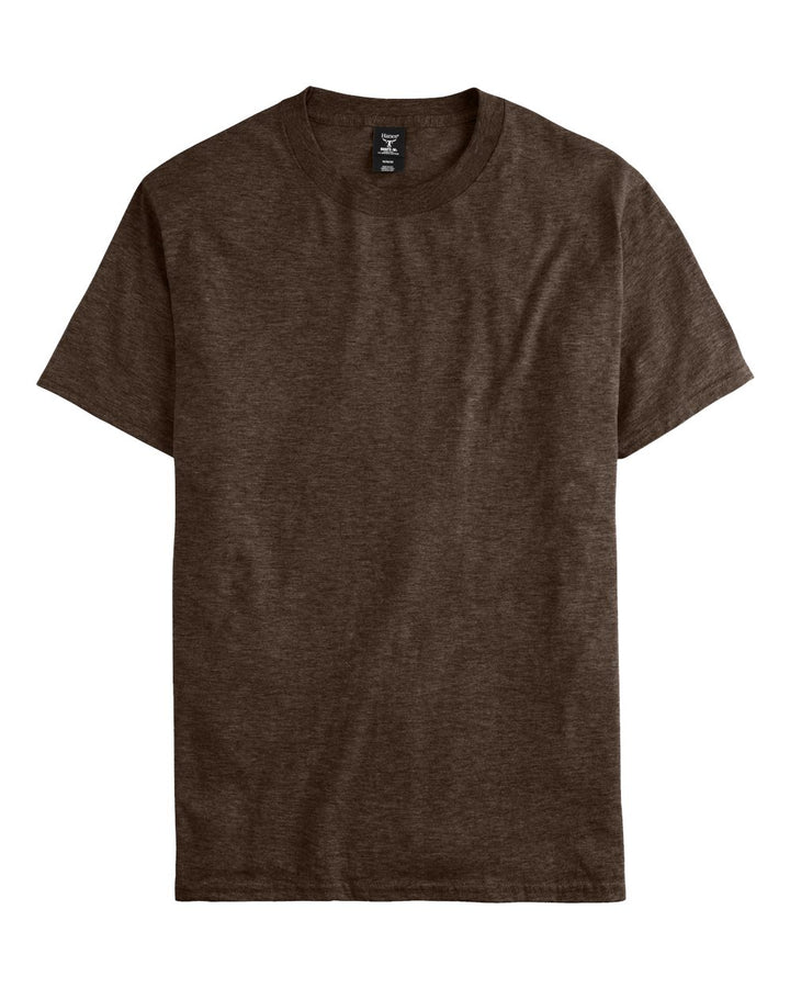 Front View of Heather Brown Beefy-T® T-Shirt - 5180