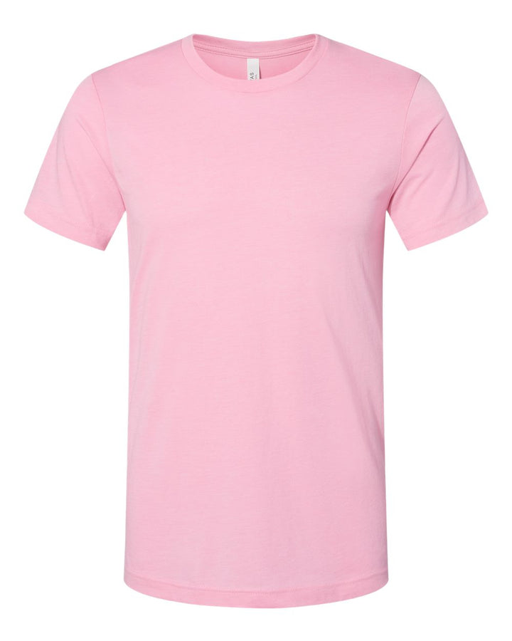Front View of Heather Bubble Gum CVC Jersey Tee - 3001CVC