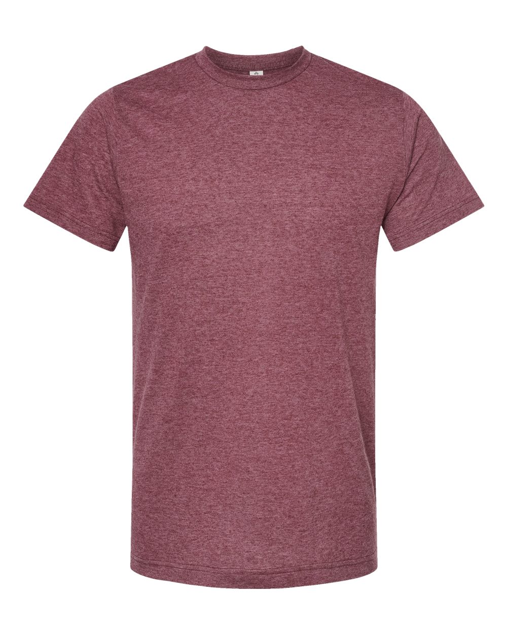Front View of Heather Burgundy Poly-Rich T-Shirt - 241