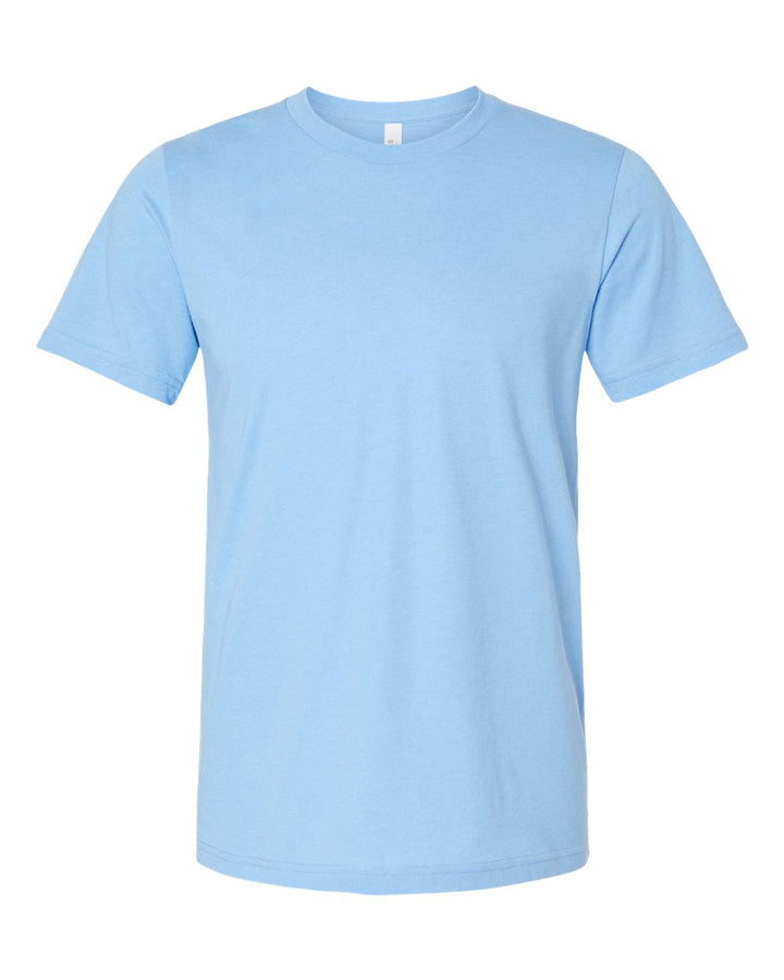 Front View of Heather Carolina Blue CVC Jersey Tee - 3001CVC