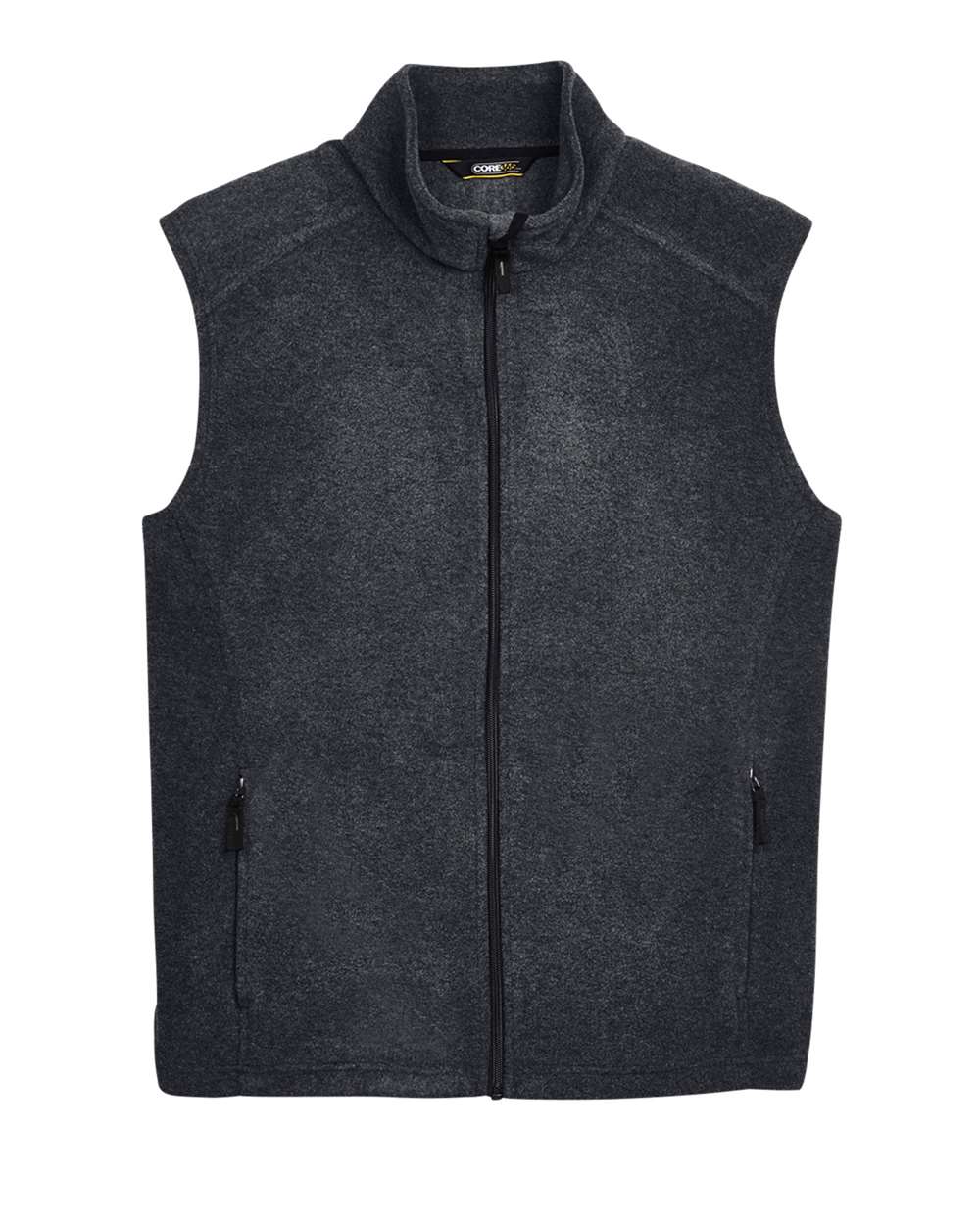 Front View of Heather Charcoal Men's Journey Fleece Vest - 88191