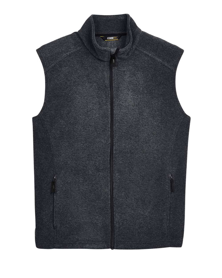 Front View of Heather Charcoal Men's Journey Fleece Vest - 88191