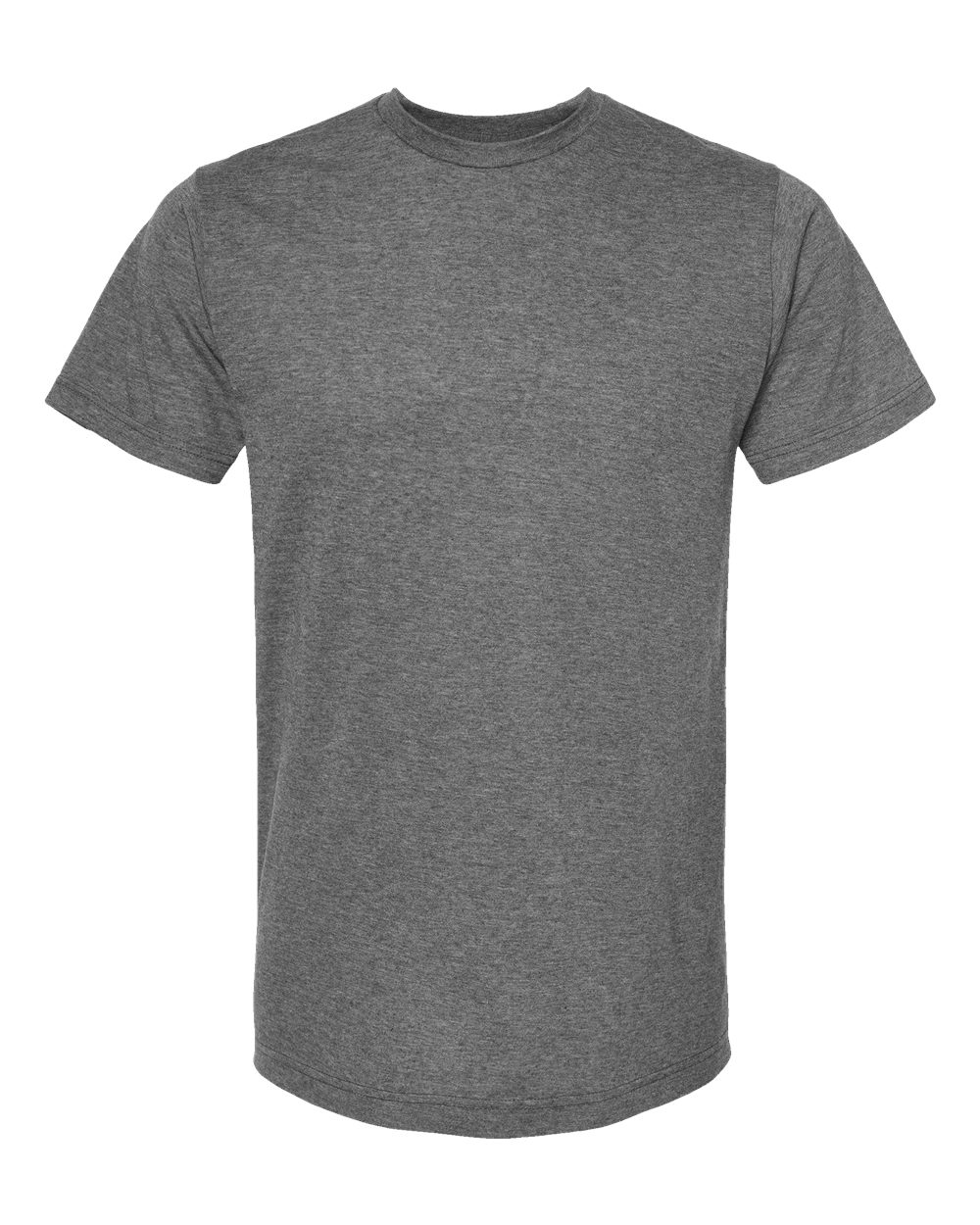 Front View of Heather Charcoal Poly-Rich T-Shirt - 241