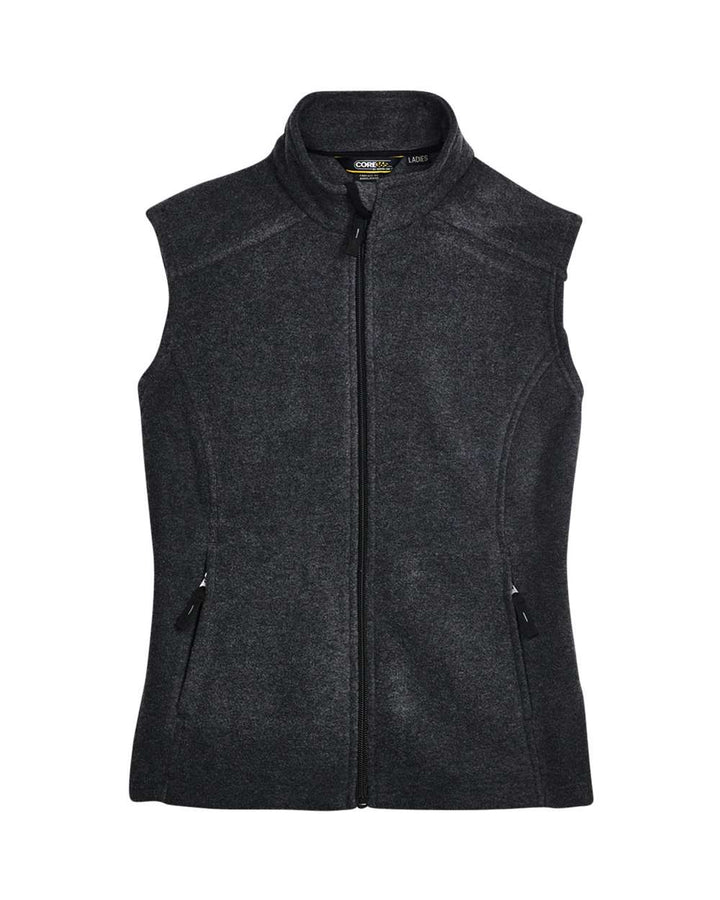 Front View of Heather Charcoal Women's Journey Fleece Vest - 78191