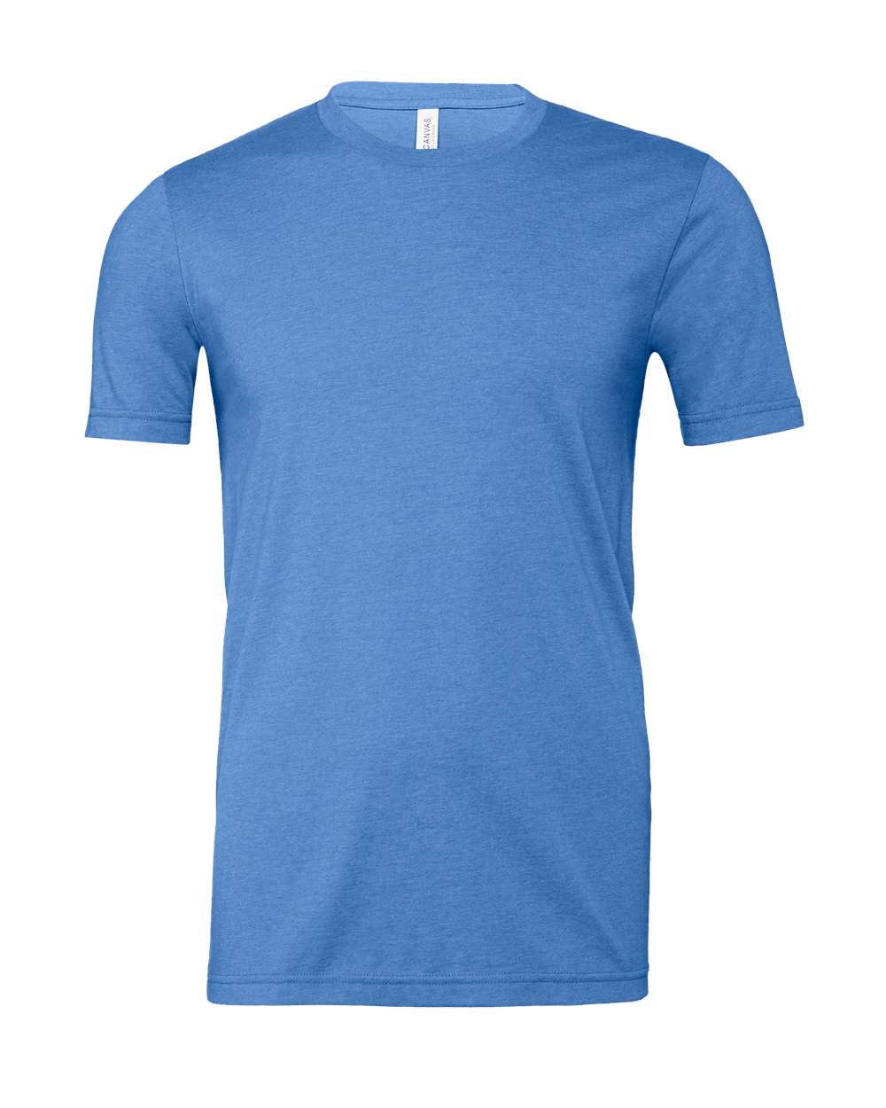 Front View of Heather Columbia Blue CVC Jersey Tee - 3001CVC
