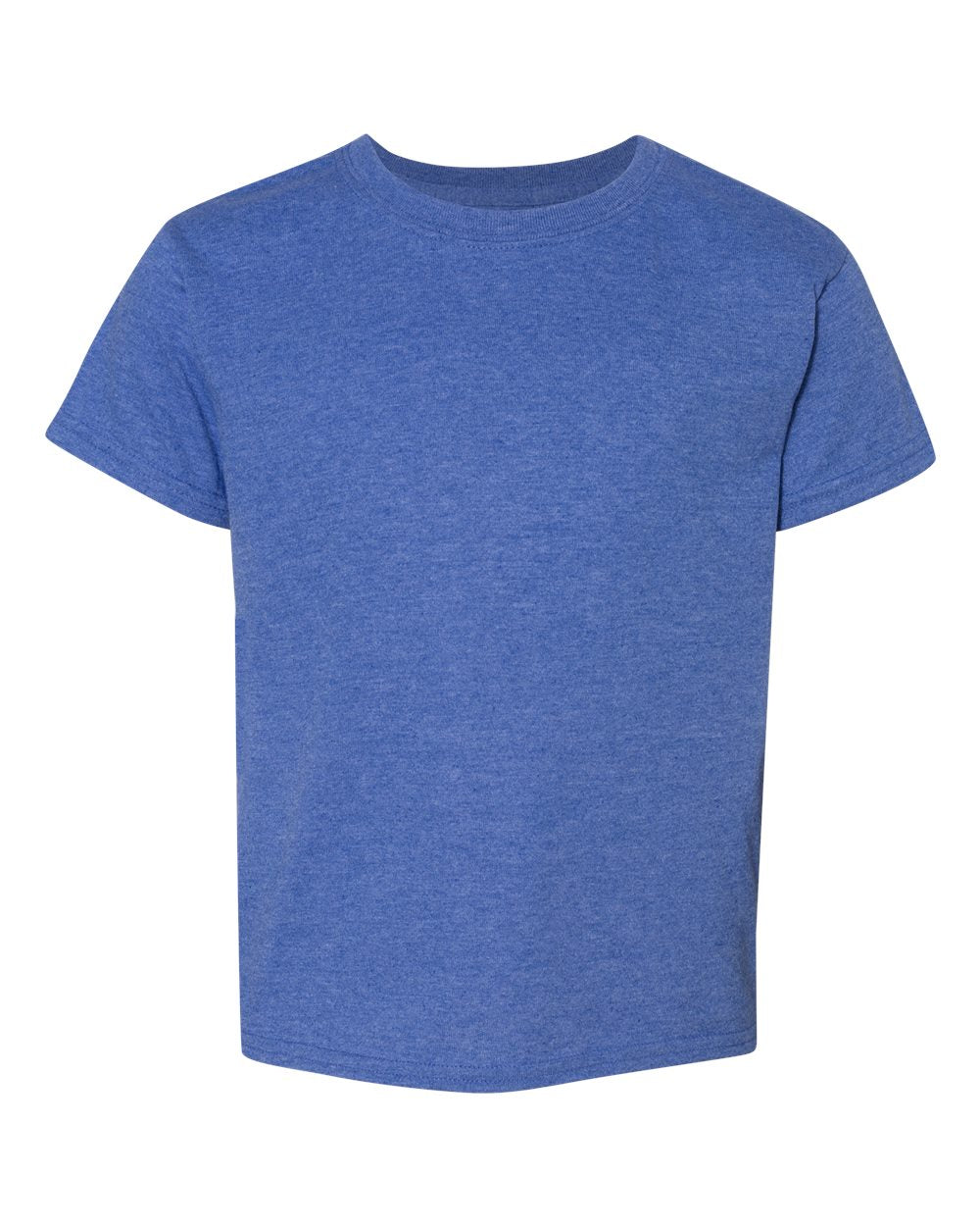 Front View of Heather Deep Royal DryBlend® Youth T-Shirt - 8000B