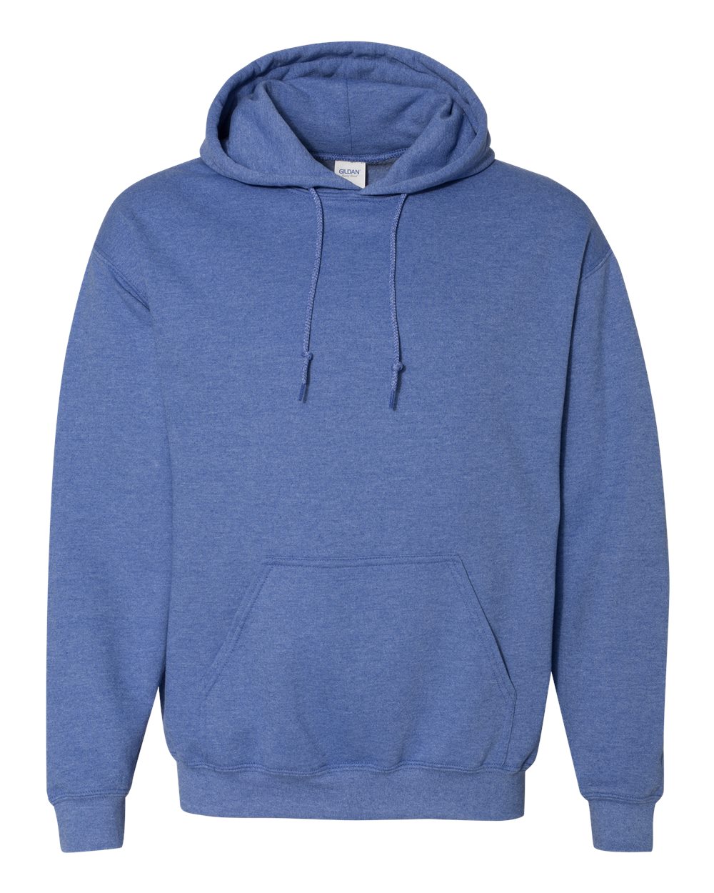 Front View of Heather Deep Royal Heavy Blend™ Hooded Sweatshirt - 18500