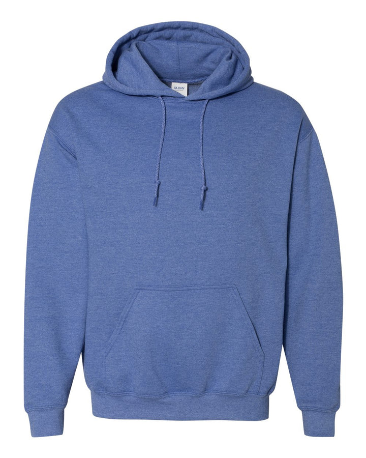 Front View of Heather Deep Royal Heavy Blend™ Hooded Sweatshirt - 18500