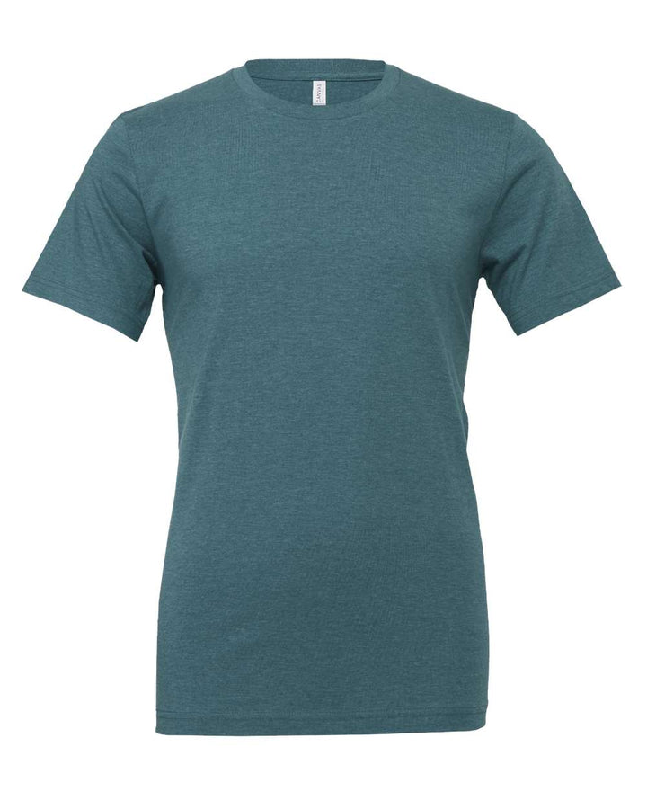 Front View of Heather Deep Teal CVC Jersey Tee - 3001CVC