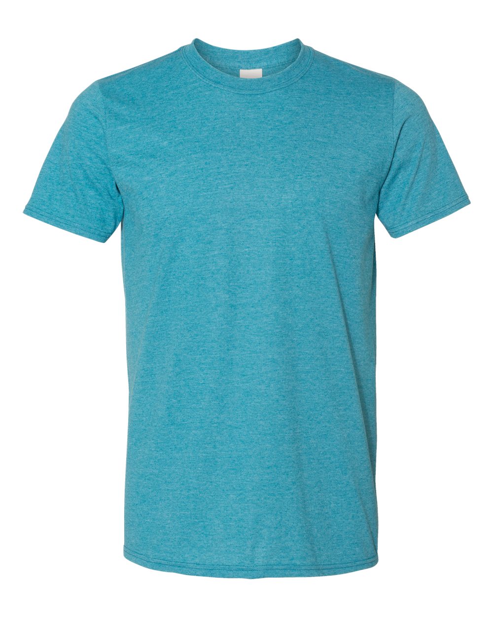 Front View of Heather Galapagos Blue Softstyle® T-Shirt - 64000