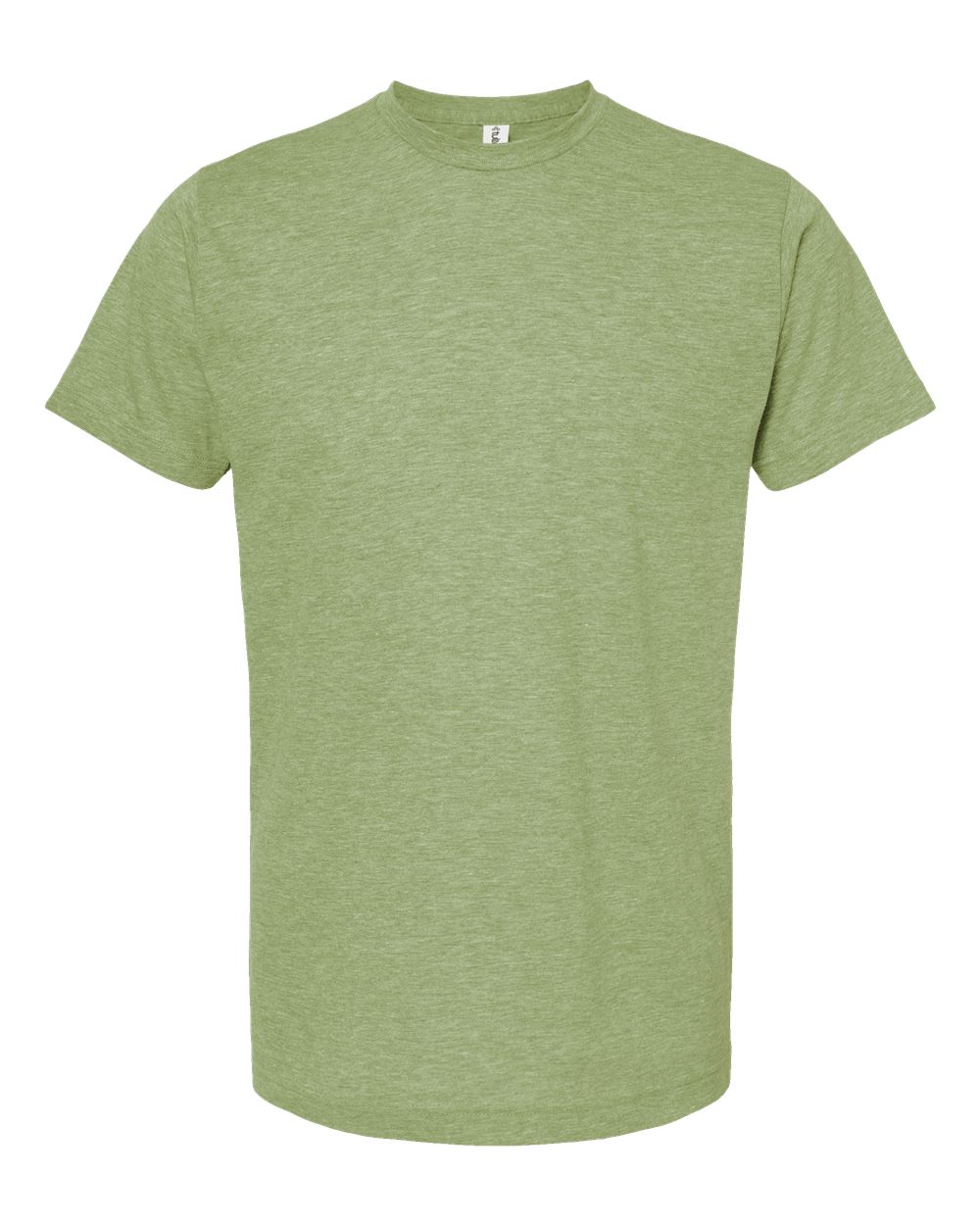 Front View of Heather Green Poly-Rich T-Shirt - 241