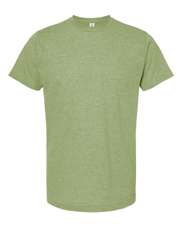 Front View of Heather Green Poly-Rich T-Shirt - 241
