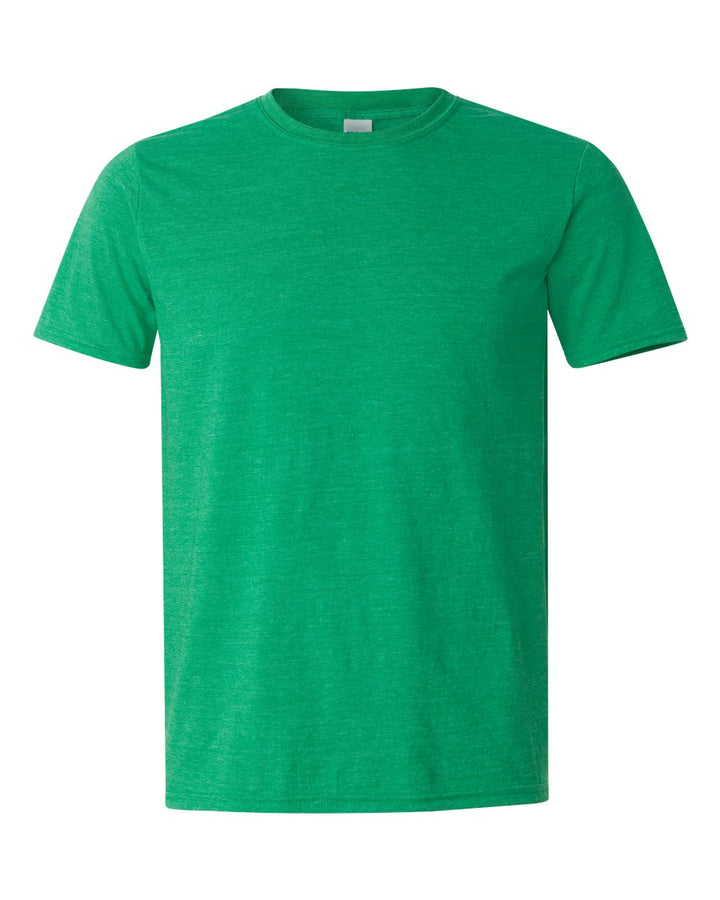 Front View of Heather Irish Green Softstyle® T-Shirt - 64000