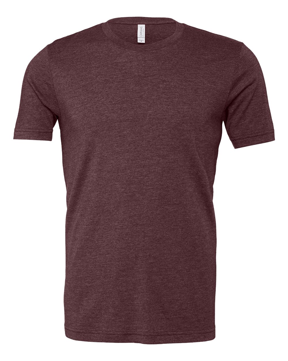 Front View of Heather Maroon CVC Jersey Tee - 3001CVC
