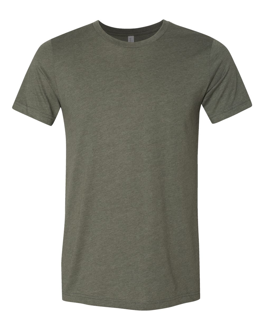 Front View of Heather Military Green CVC Jersey Tee - 3001CVC