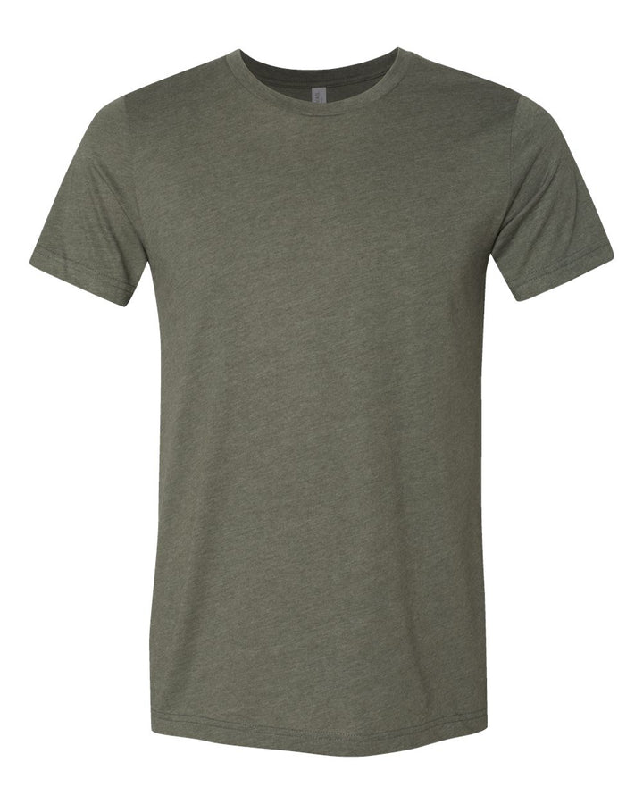 Front View of Heather Military Green CVC Jersey Tee - 3001CVC