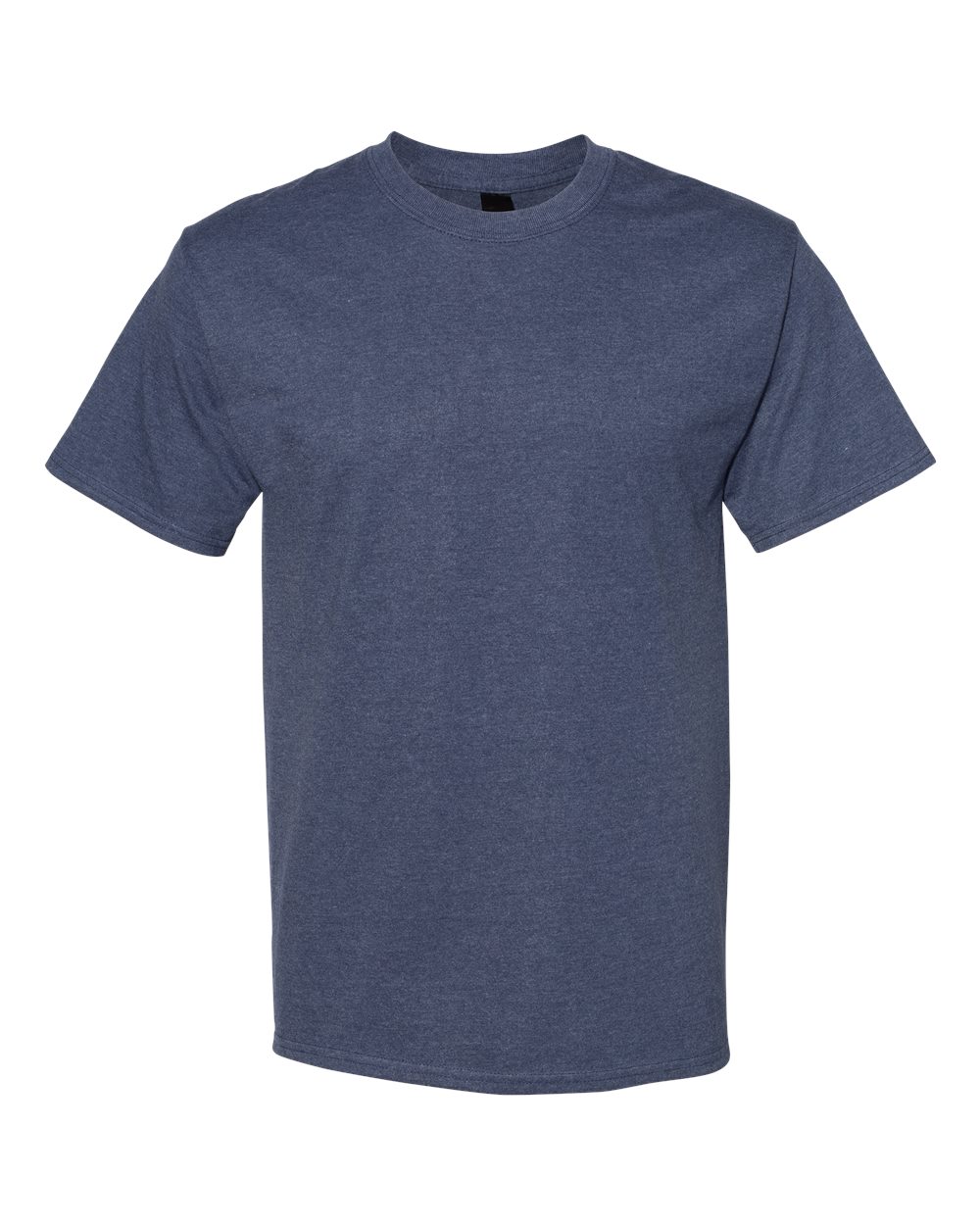 Front View of Heather Navy Beefy-T® T-Shirt - 5180