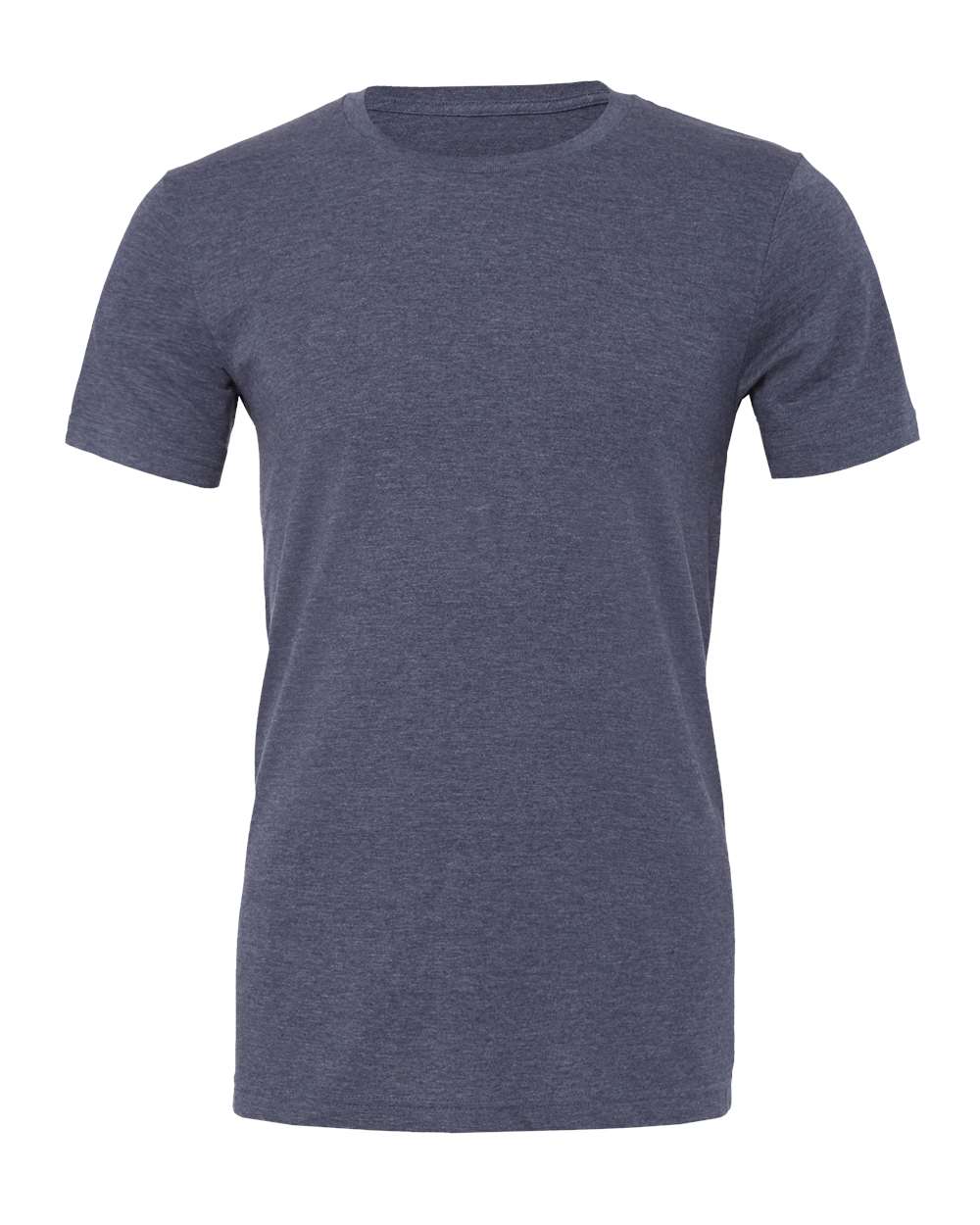 Front View of Heather Navy CVC Jersey Tee - 3001CVC