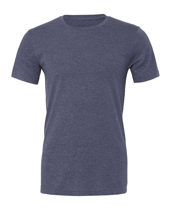 Front View of Heather Navy CVC Jersey Tee - 3001CVC