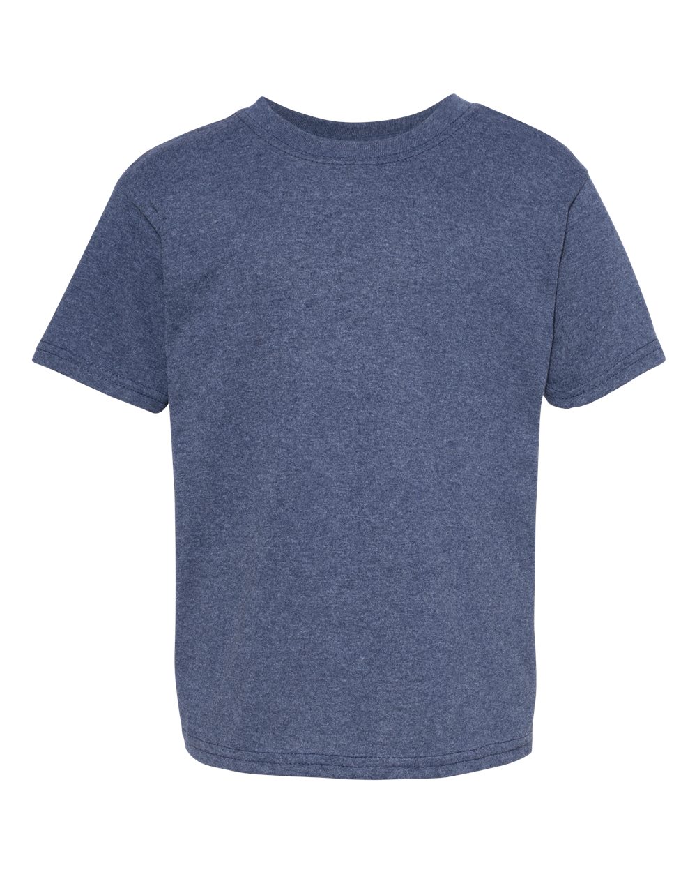 Front View of Heather Navy Ecosmart™ Youth T-Shirt - 5370