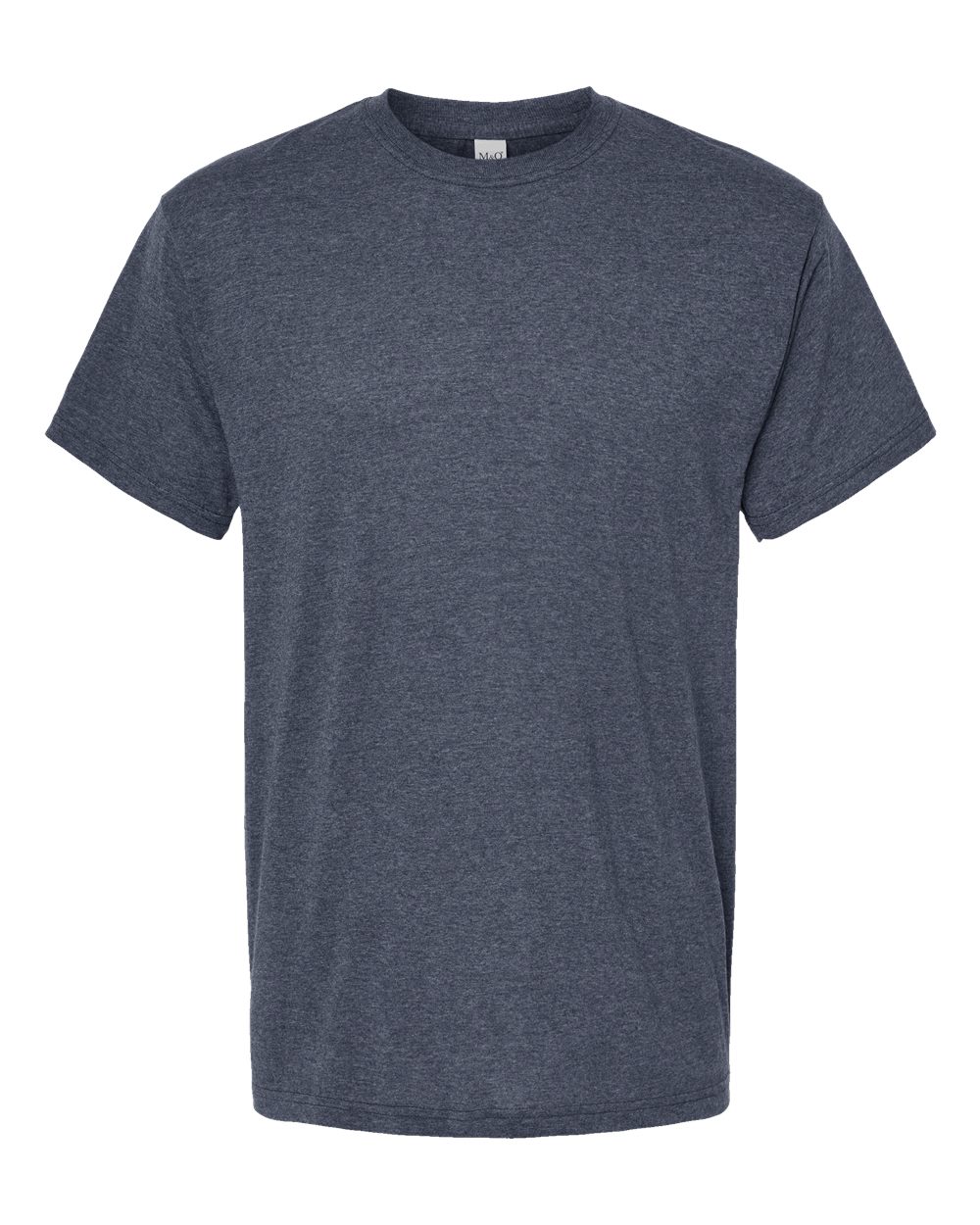 Front View of Heather Navy Gold Soft Touch T-Shirt - 4800