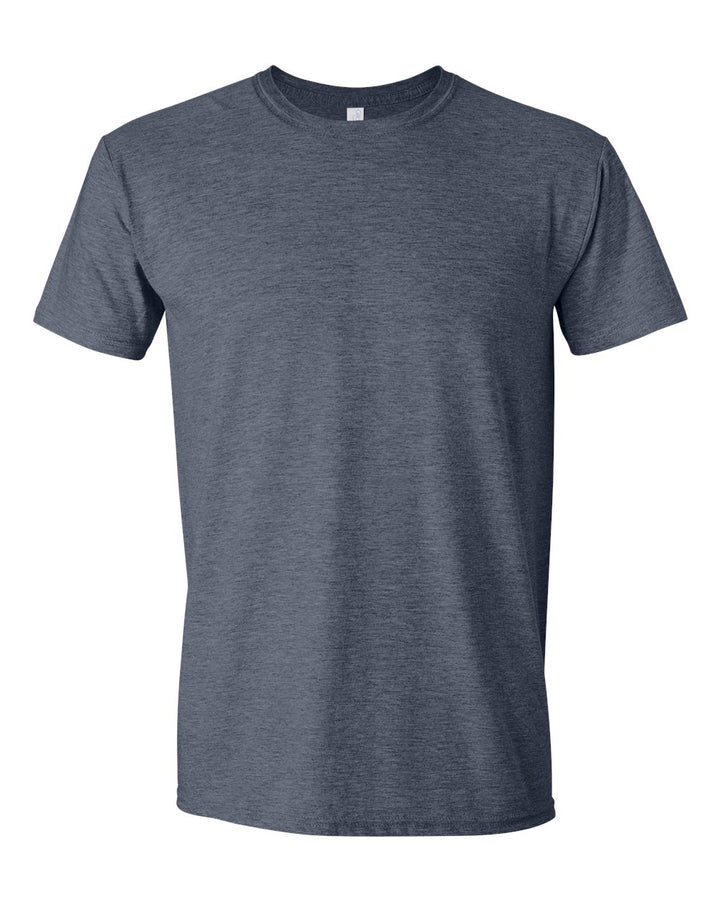 Front View of Heather Navy Softstyle® T-Shirt - 64000