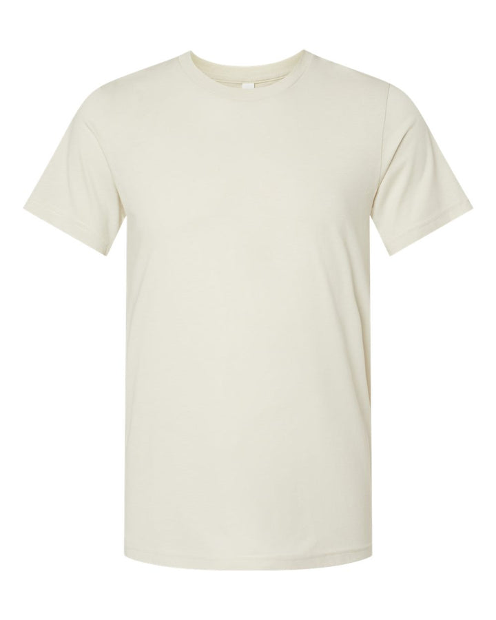 Front View of Heather Oatmeal CVC Jersey Tee - 3001CVC