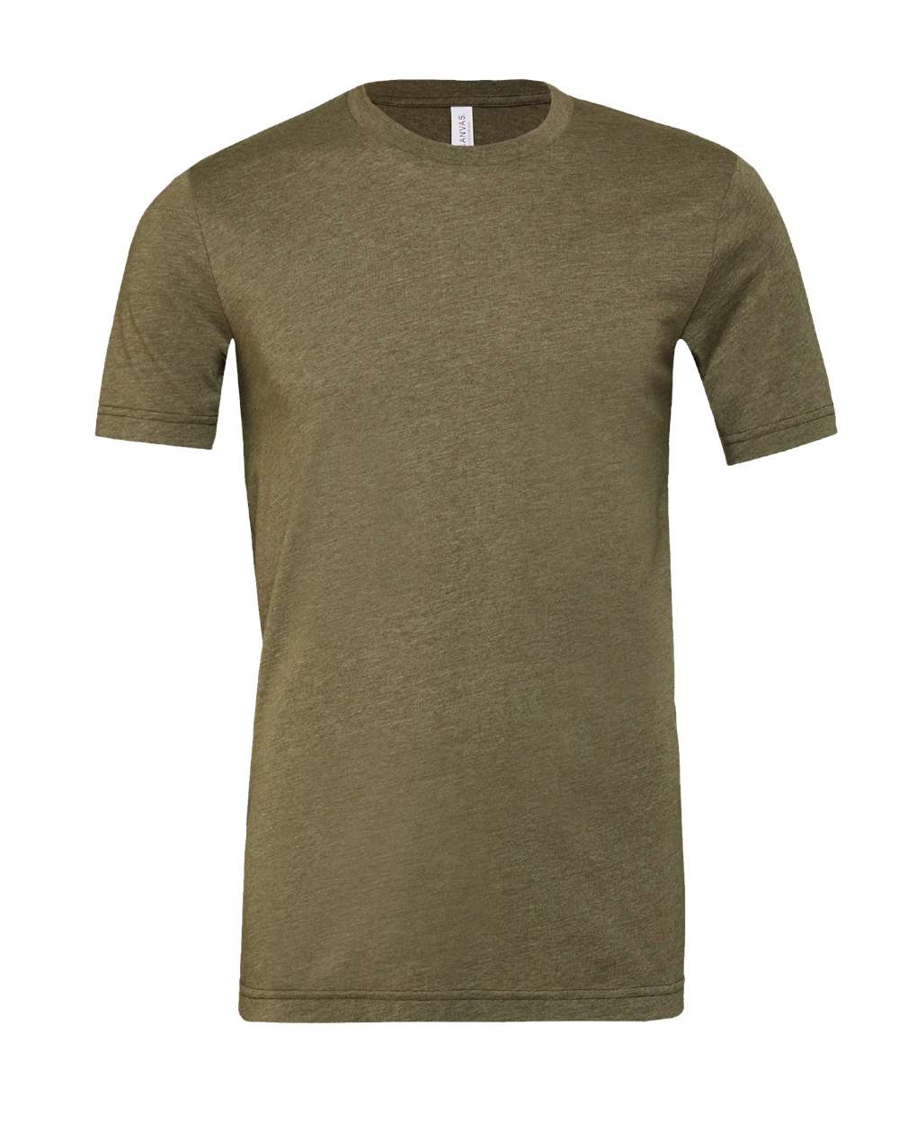 Front View of Heather Olive CVC Jersey Tee - 3001CVC