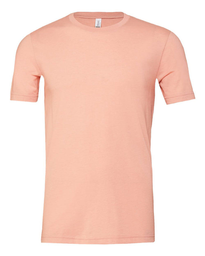 Front View of Heather Peach CVC Jersey Tee - 3001CVC