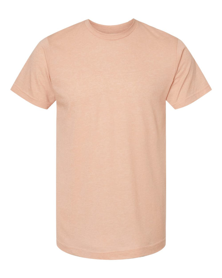 Front View of Heather Peach Poly-Rich T-Shirt - 241
