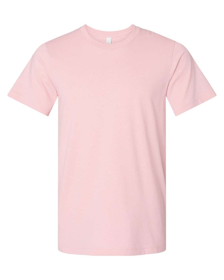 Front View of Heather Pink CVC Jersey Tee - 3001CVC