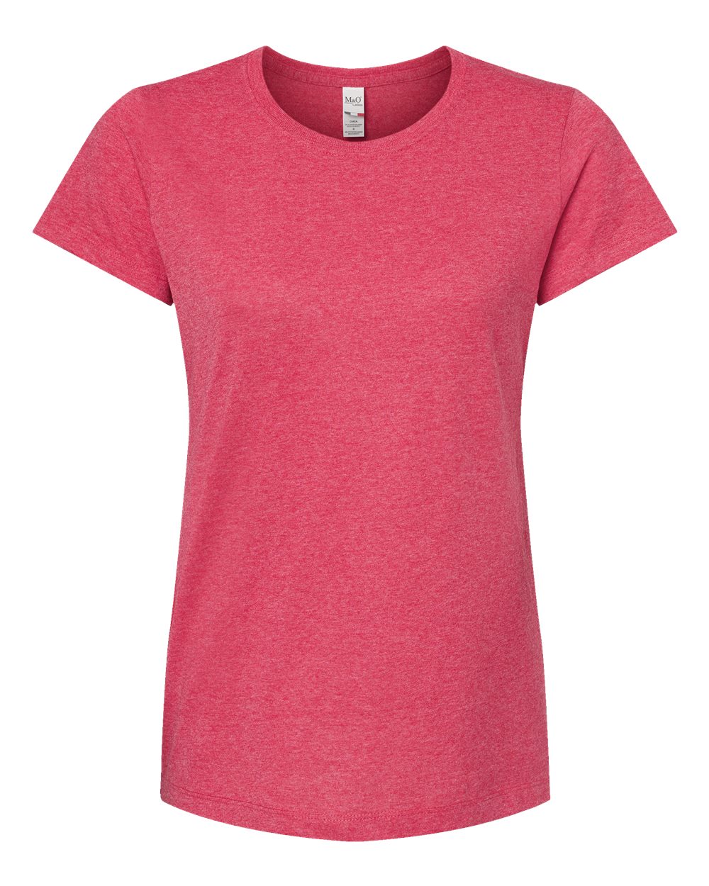 Front View of Heather Pink Women's Gold Soft Touch T-Shirt - 4810