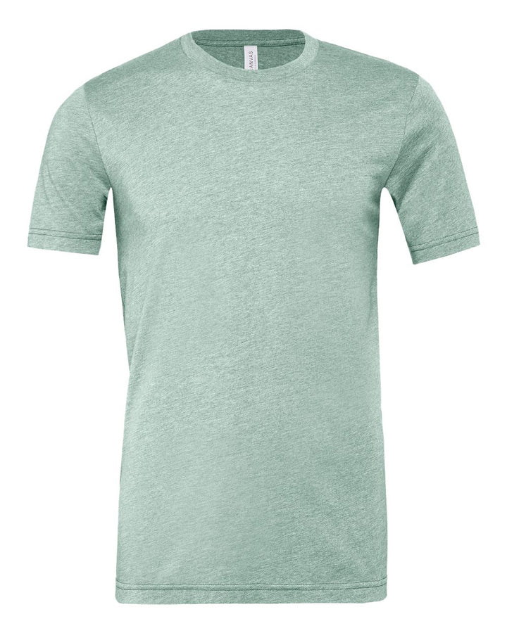 Front View of Heather Prism Dusty Blue CVC Jersey Tee - 3001CVC