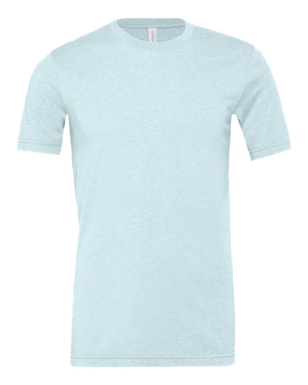 Front View of Heather Prism Ice Blue CVC Jersey Tee - 3001CVC