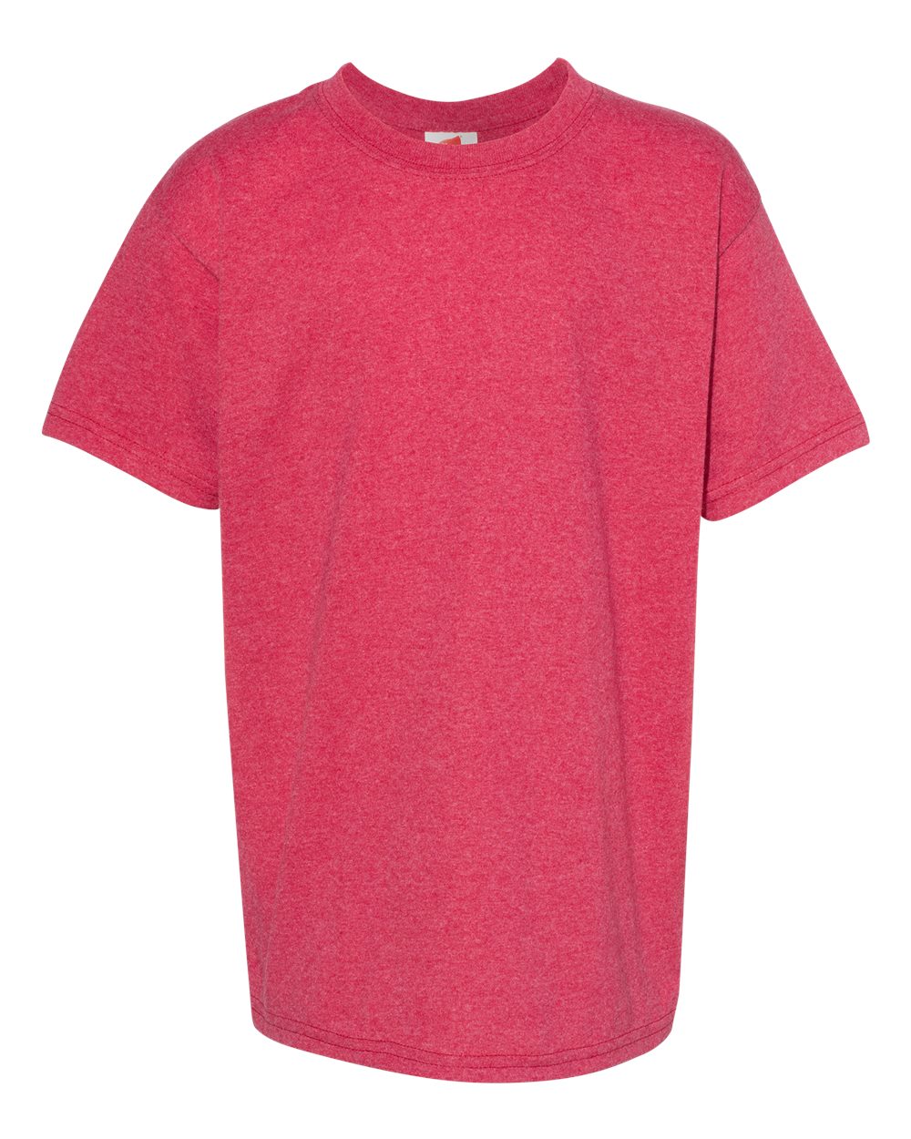 Front View of Heather Red Ecosmart™ Youth T-Shirt - 5370