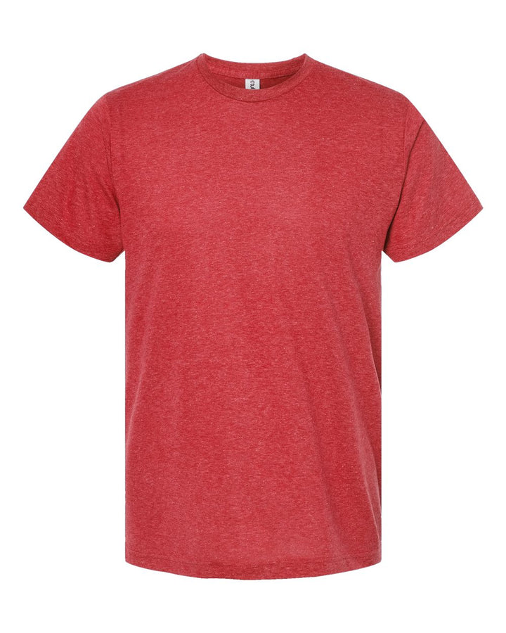Front View of Heather Red Poly-Rich T-Shirt - 241