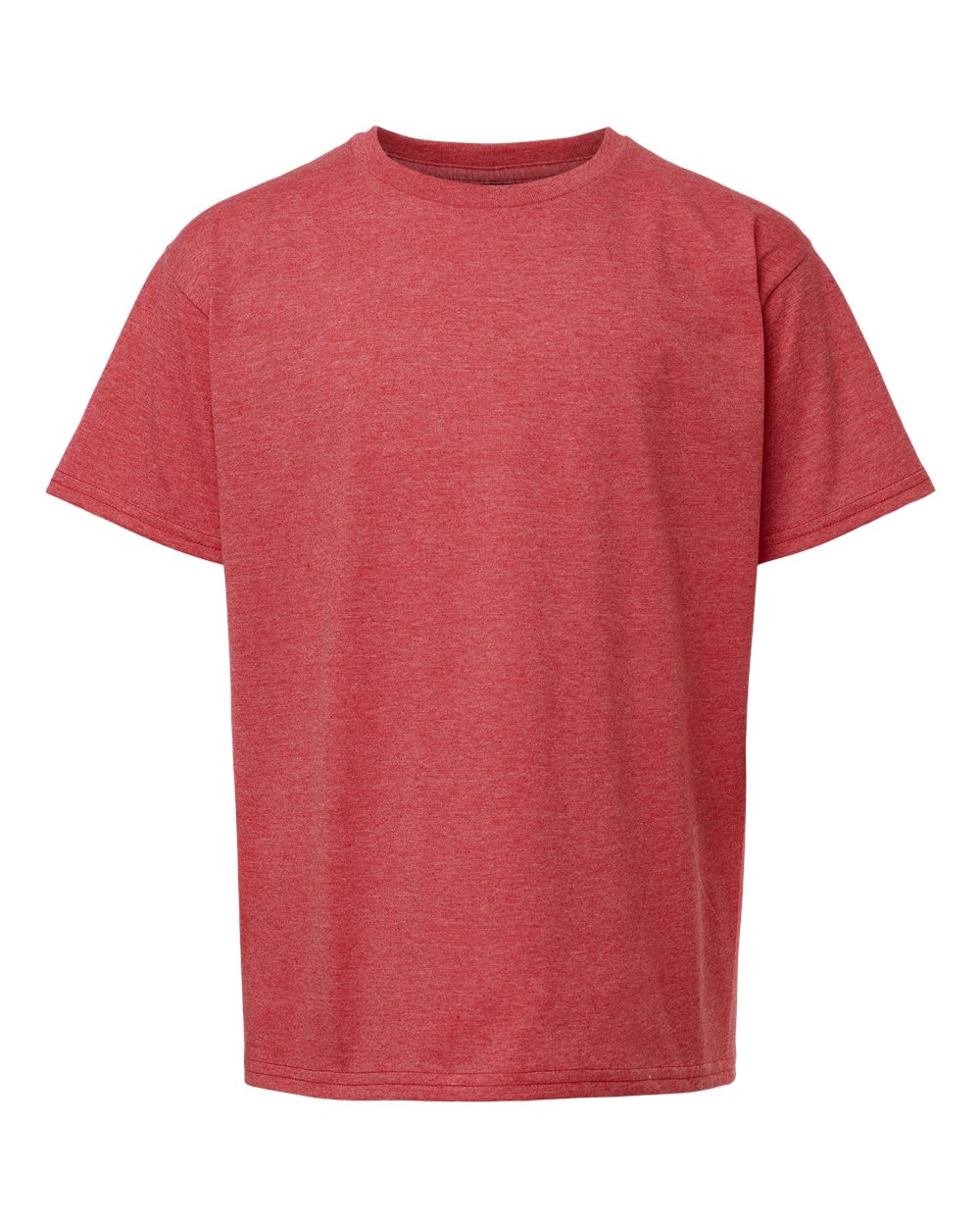 Front View of Heather Red Softstyle® Youth T-Shirt - 64000B