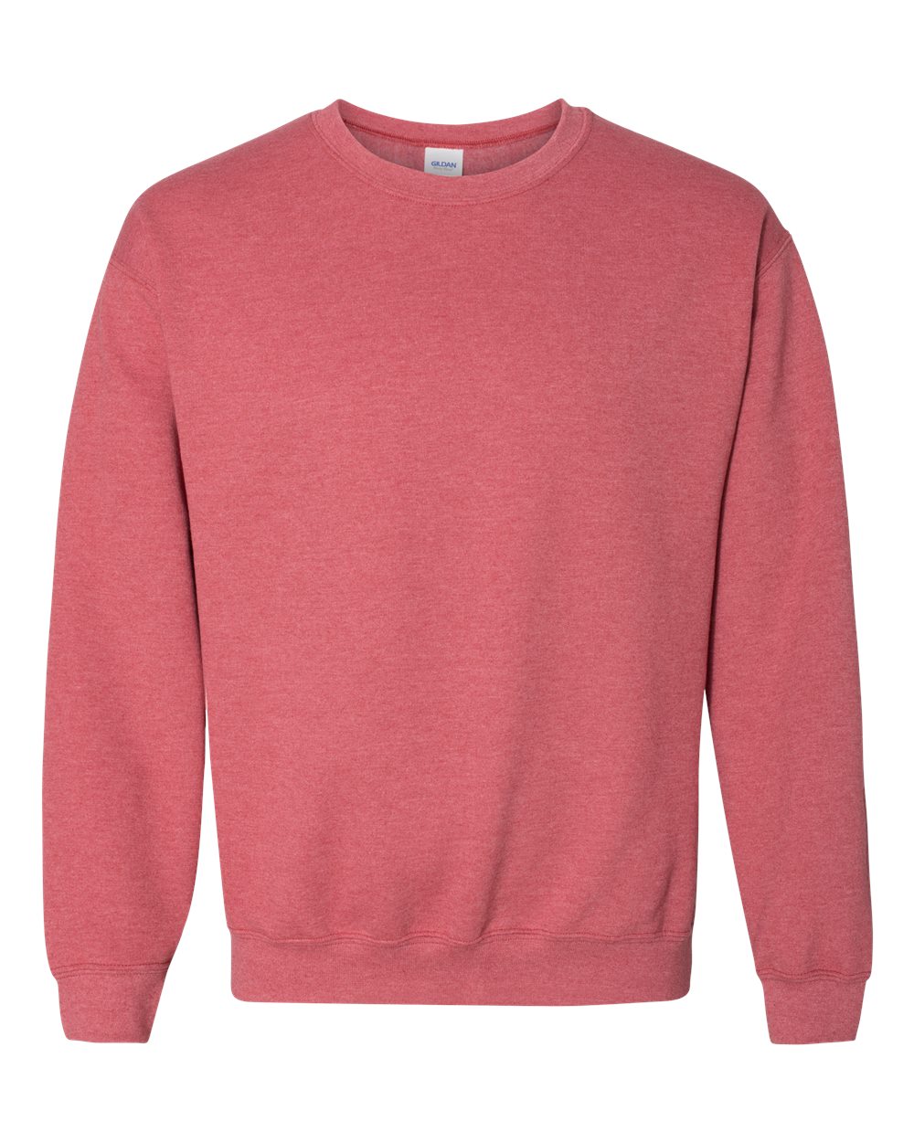 Front View of Heather Scarlet Red Heavy Blend™ Crewneck Sweatshirt - 18000