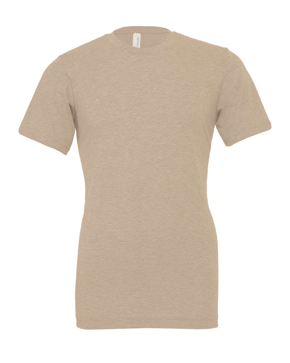 Front View of Heather Tan CVC Jersey Tee - 3001CVC