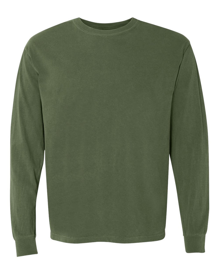 Front View of Hemp Garment-Dyed Heavyweight Long Sleeve T-Shirt - 6014