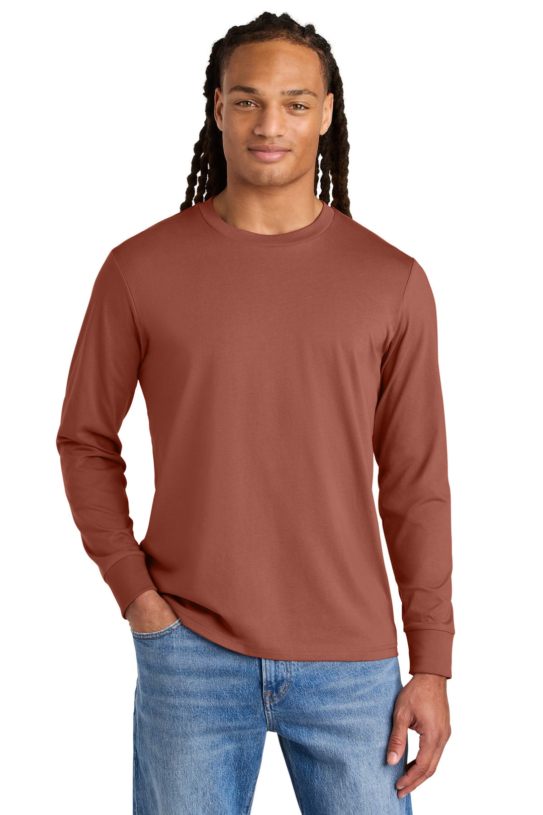 Front View of HeriBrown Stanley/Stella Unisex Creator 2.0 Long Sleeve Tee SXU022
