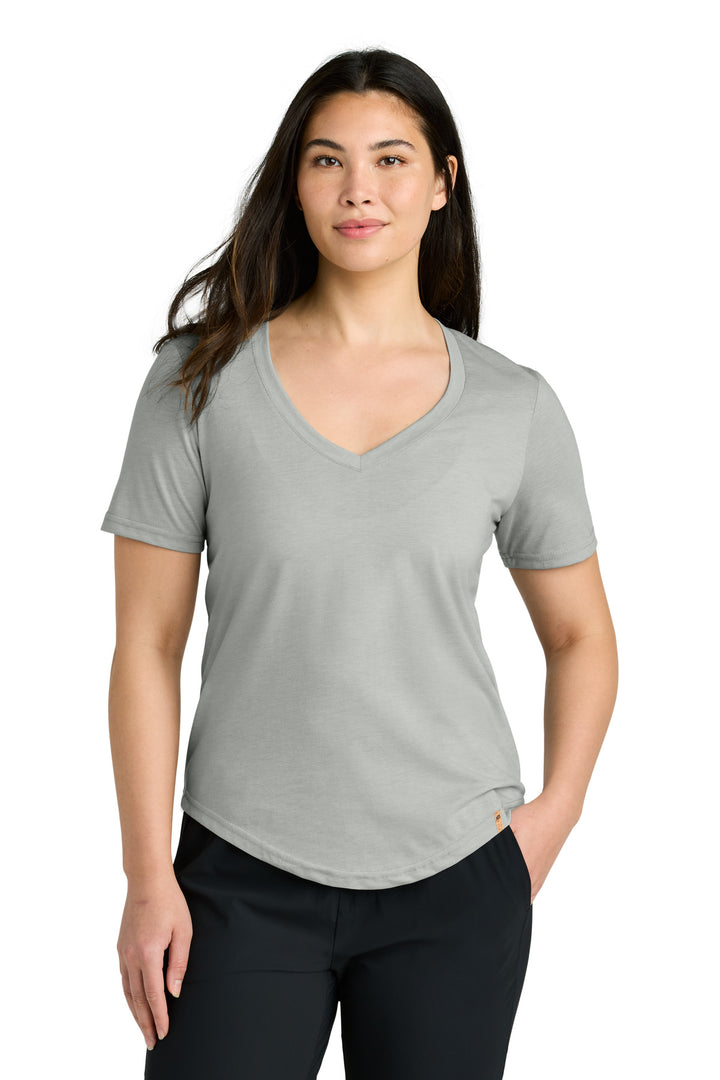 Front View of HiRiseGryH tentree Women's TreeBlend V-Neck T-Shirt TTCW5646