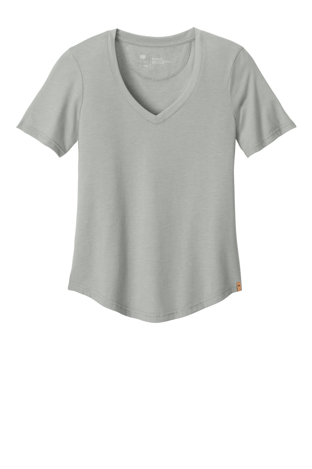 Front View of HiRiseGryH tentree Women's TreeBlend V-Neck T-Shirt TTCW5646
