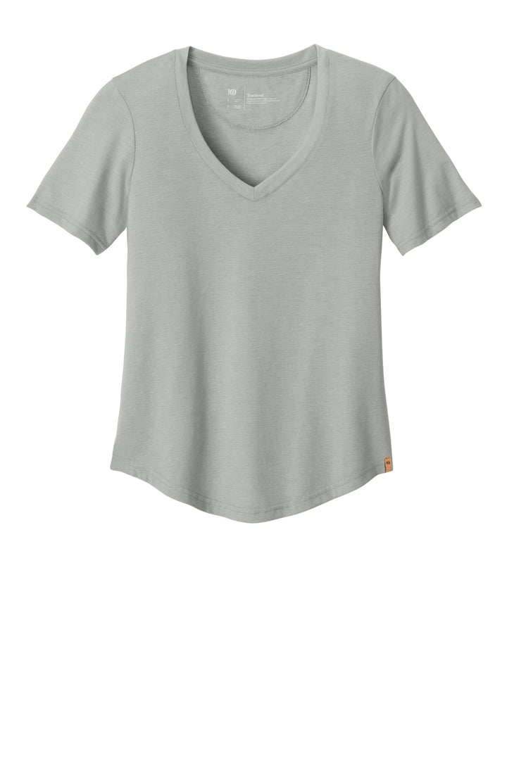 Front View of HiRiseGryH tentree Women's TreeBlend V-Neck T-Shirt TTCW5646