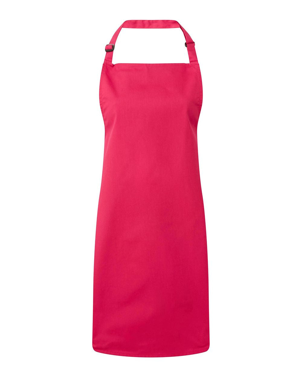 Front View of Hot Pink Recycled Bib Apron - RP150